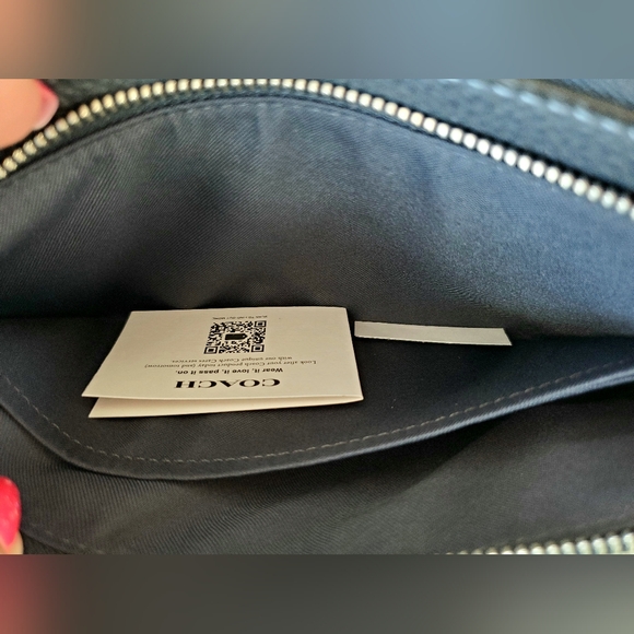 Coach Contrast Double Zip Wallet /Wristlet In Sky Blue Multi New w/tags CF477 - Picture 11 of 14